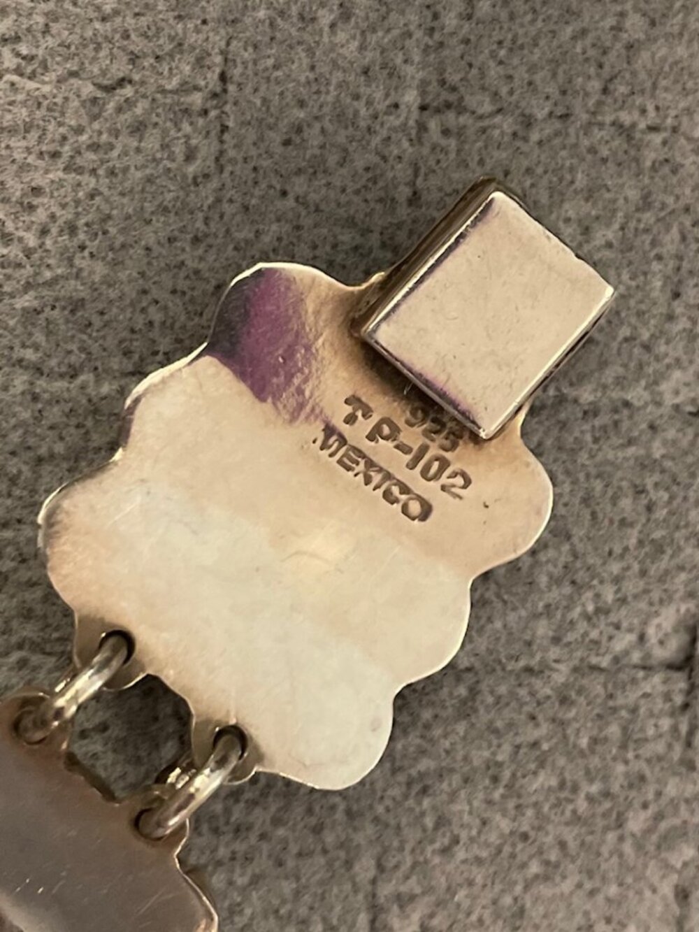 Vintage Sterling Bracelet Taxco MATL TP-102 MEXICO VALLADERES Amethyst Coral - Picture 5 of 14